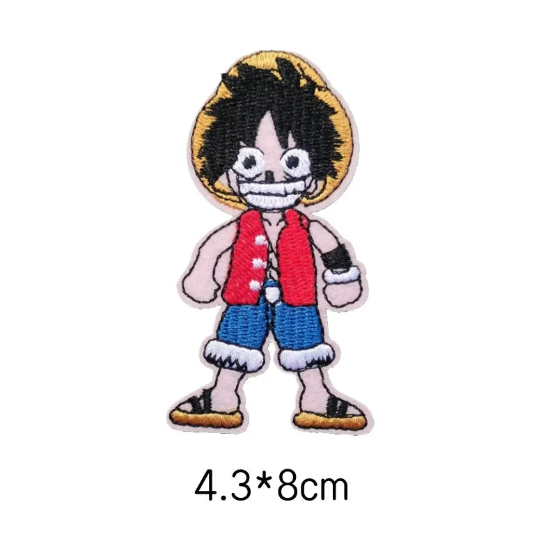 Classic Japanese anime characters One Piece Dragon Ball Patches for Clothing Cartoon Badges Embroidery Appliques Child Clothing