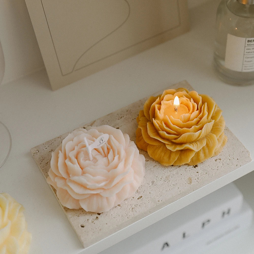 1 pack peony flower scented candle, suitable for holiday wedding parties, indoor use, bedroom and restaurant decoration