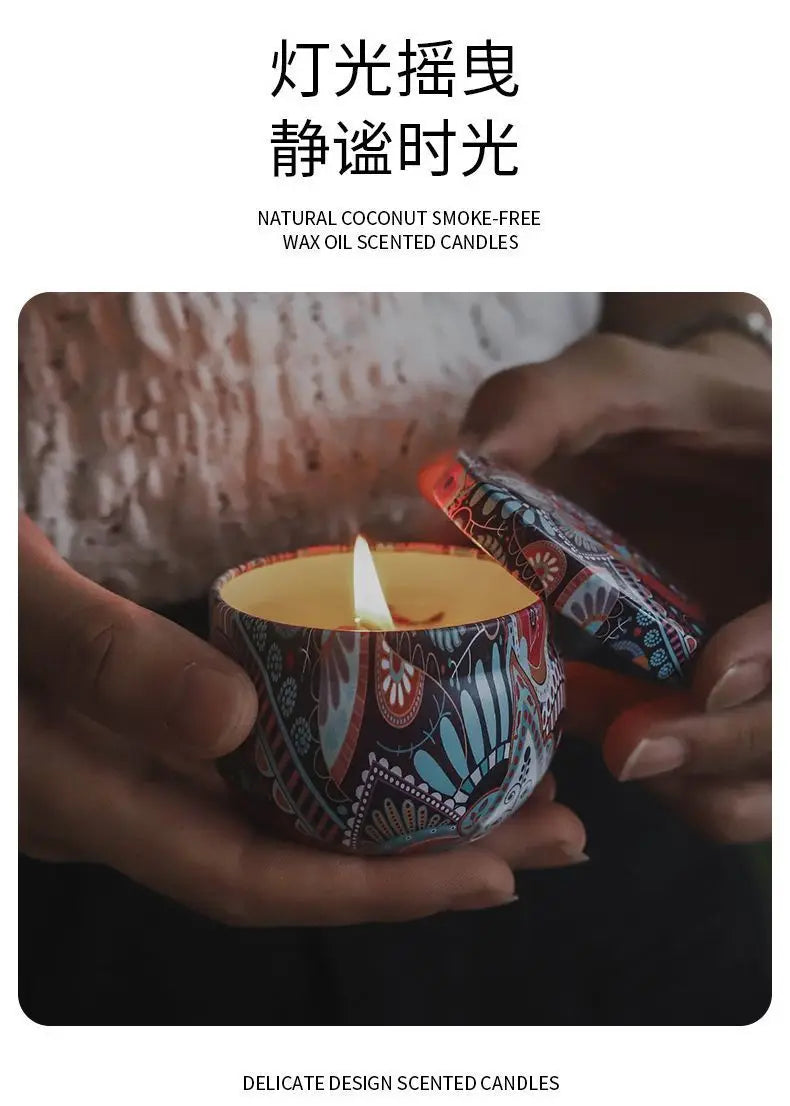 Ethnic Dried Flower Aromatherapy Candle Home Living Room Sleep Aid Bedroom Aromatherapy Candle Gift Box Wedding Companion Gift