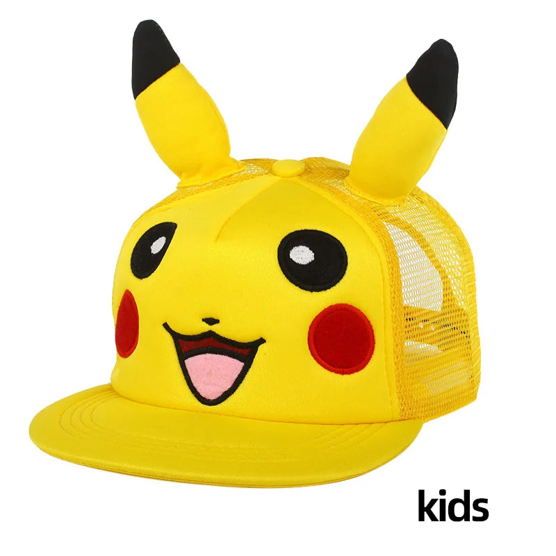 Anime Figure Pokemon Baseball Cap Pikachu Hat Adjustable Pokemon Cosplay Hip Hop Cartoon Hats Boy Girl Kids Birthday Gift