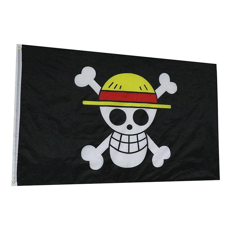 SKY FLAG Pirate Monkey D. Luffy Skull Flag 60*90CM Polyester Straw Hat Pirates Trumpet Banner Flag Home Decor