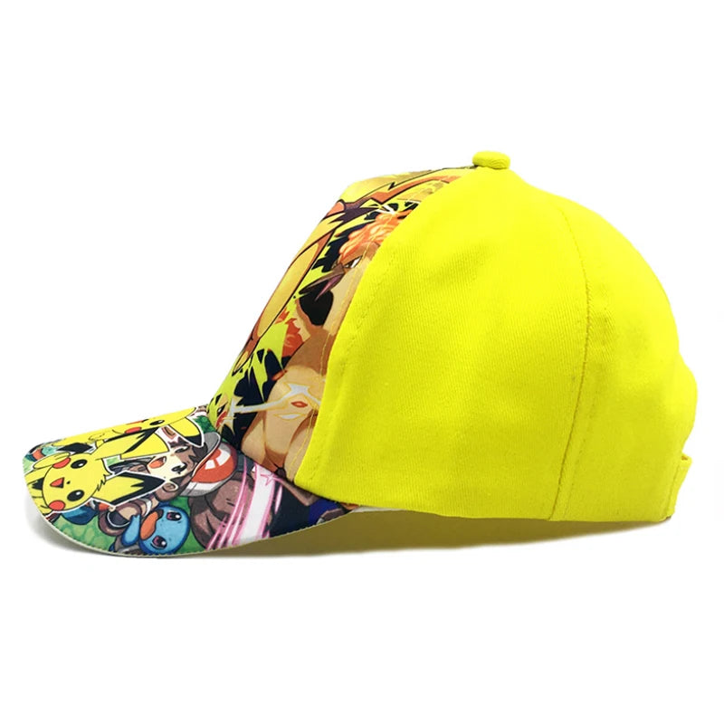 Anime Figure Pokemon Baseball Cap Pikachu Hat Adjustable Pokemon Cosplay Hip Hop Cartoon Hats Boy Girl Kids Birthday Gift