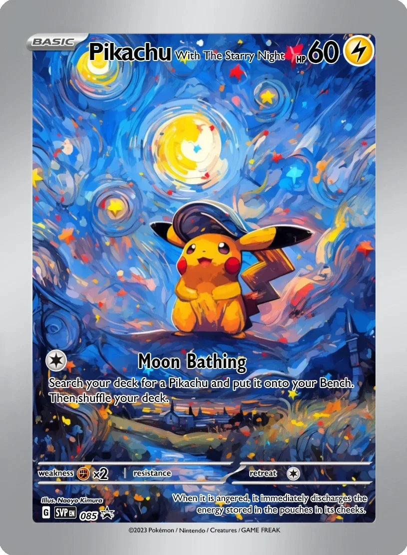 18pcs/Set Pokemon Van Gogh Museum Pikachu Collection Cards DIY Classic Single Game Anime Self Made Gift Toys