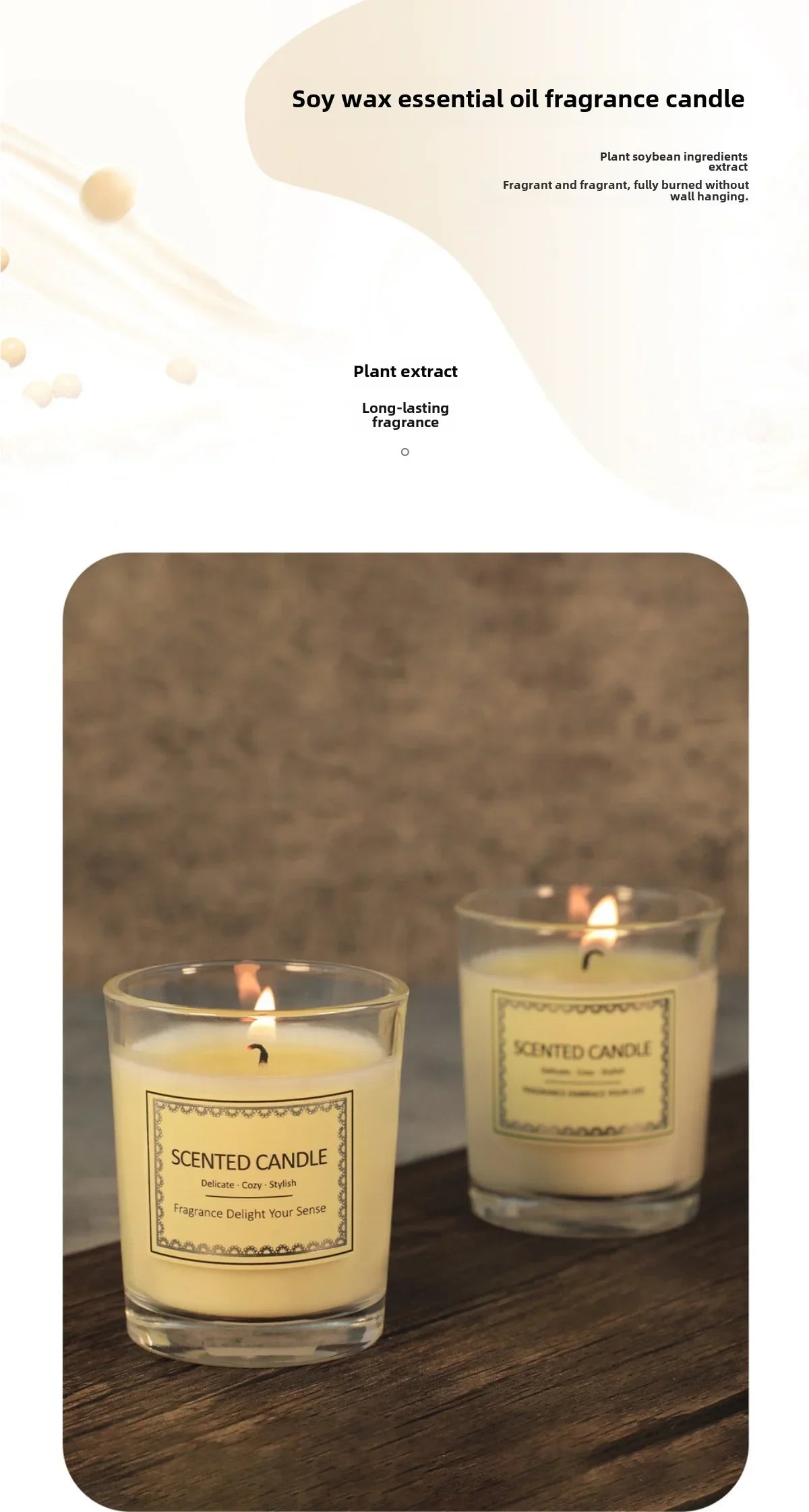 Candle Fragrance Atmosphere Companion Gift Hotel Clubhouse Smoke free Aromatherapy Candles