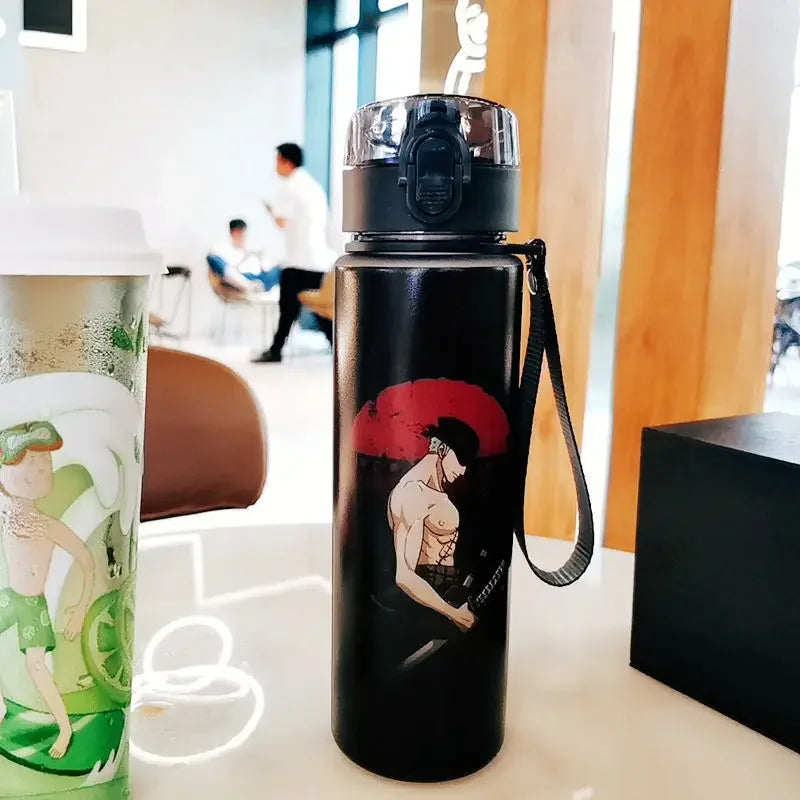 ONE PIECE Luffy Cartoon Water Bottle 560ml High Capacity Anime Pattern Plastic Drinking Cup Portable Sports Water Bottle Boy New