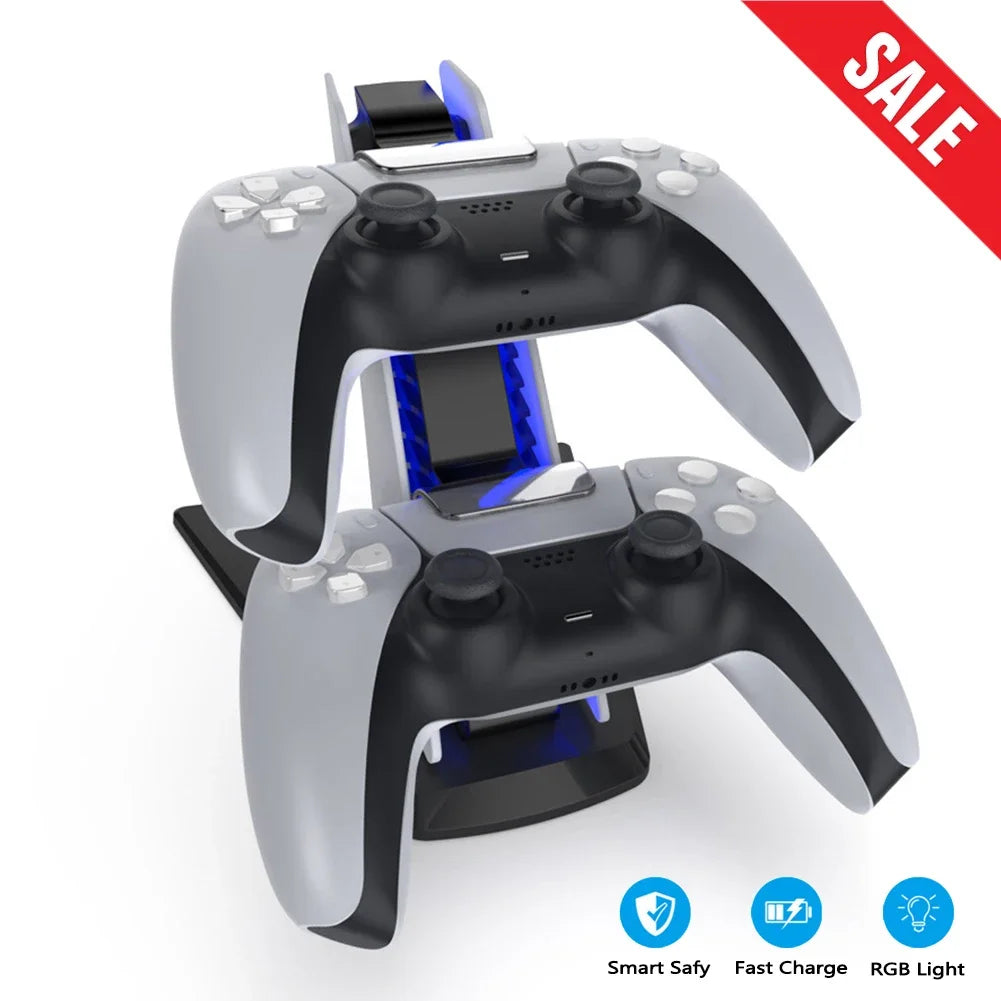 Dual Controller Fast Charging Dock Station For Sony PS5 Gamepad Wireless Joystick Charger Charging Stand Game Accessories