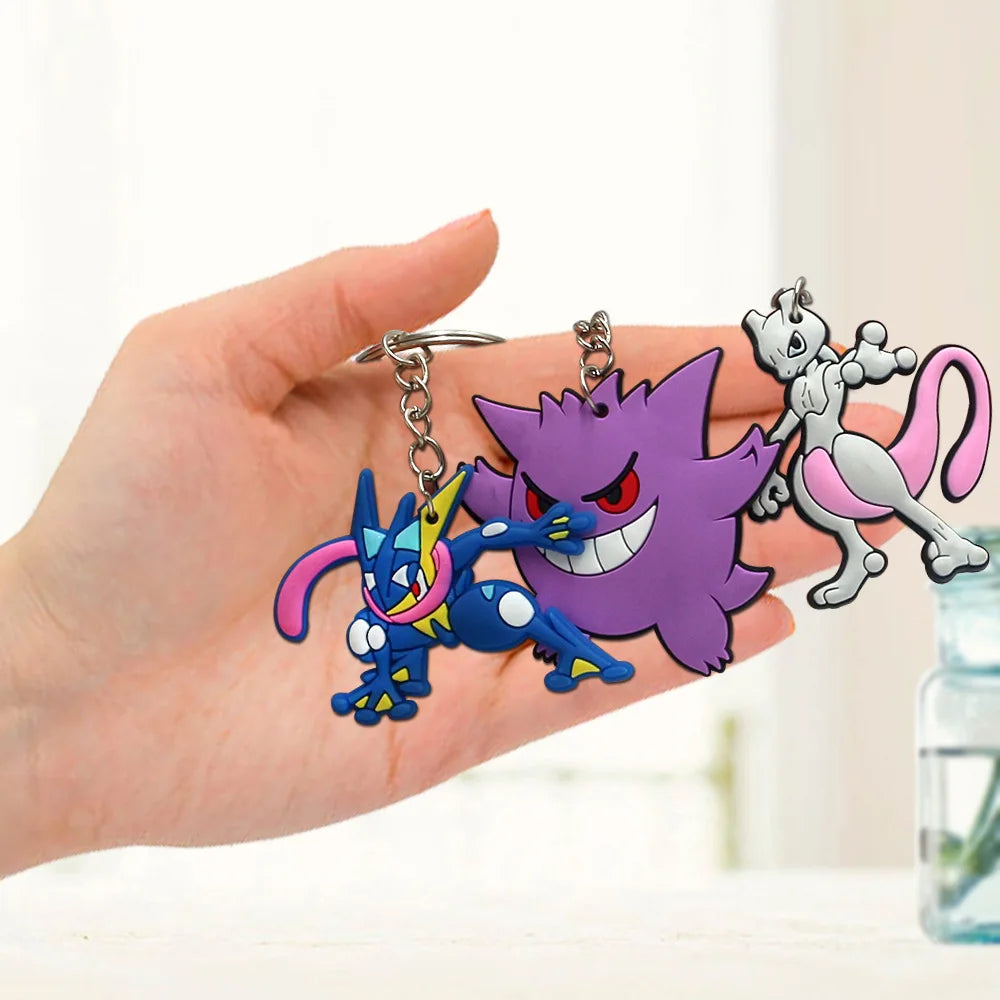 Adorable Pokémon Keychains: Featuring Pikachu, Squirtle, Bulbasaur & Charizard! Perfect for fans of the iconic cartoon creat