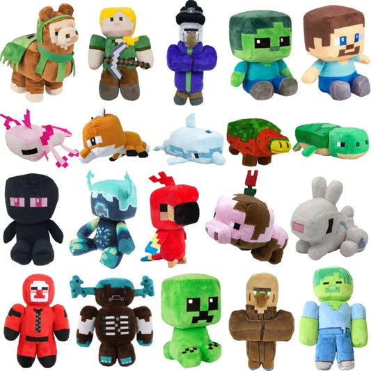 creepers Model Stuffed Plush Doll Zombie Game Squid Minecraftes Enderman My World Ocelot Pixel Pig Baby Sheep Kids Birthday Toy