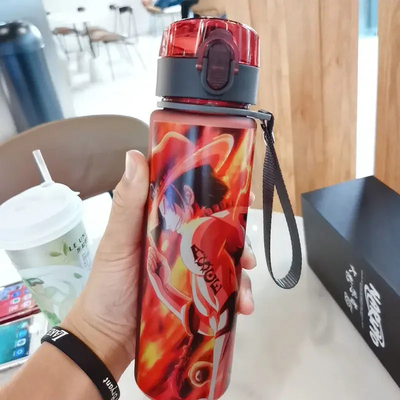 ONE PIECE Luffy Cartoon Water Bottle 560ml High Capacity Anime Pattern Plastic Drinking Cup Portable Sports Water Bottle Boy New