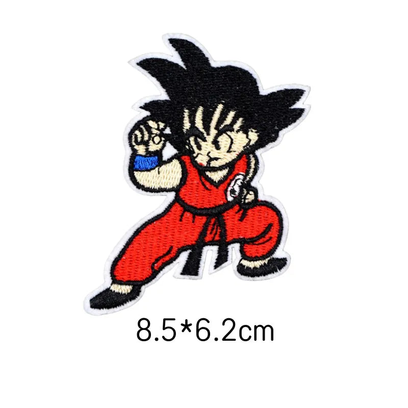 Classic Japanese anime characters One Piece Dragon Ball Patches for Clothing Cartoon Badges Embroidery Appliques Child Clothing