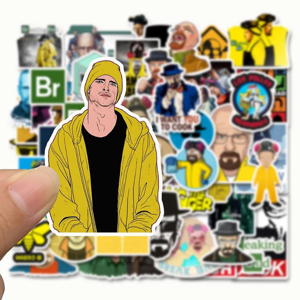 10/30/50pcs Breaking Bad TV Show Stickers PVC Waterproof Toy Graffiti  Kid Stickers Skateboard Guitar Suitcase Luggage Car Decal