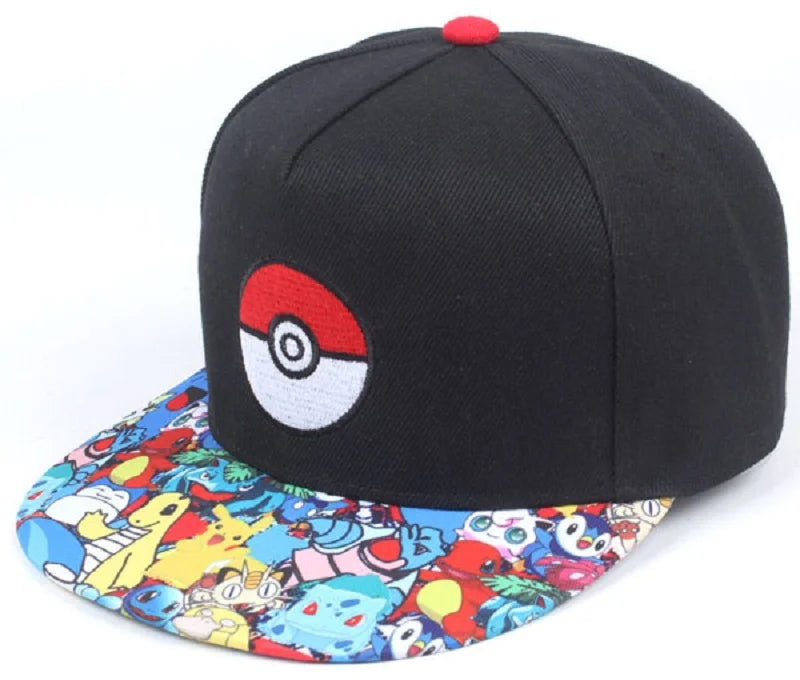 Anime Figure Pokemon Baseball Cap Pikachu Hat Adjustable Pokemon Cosplay Hip Hop Cartoon Hats Boy Girl Kids Birthday Gift