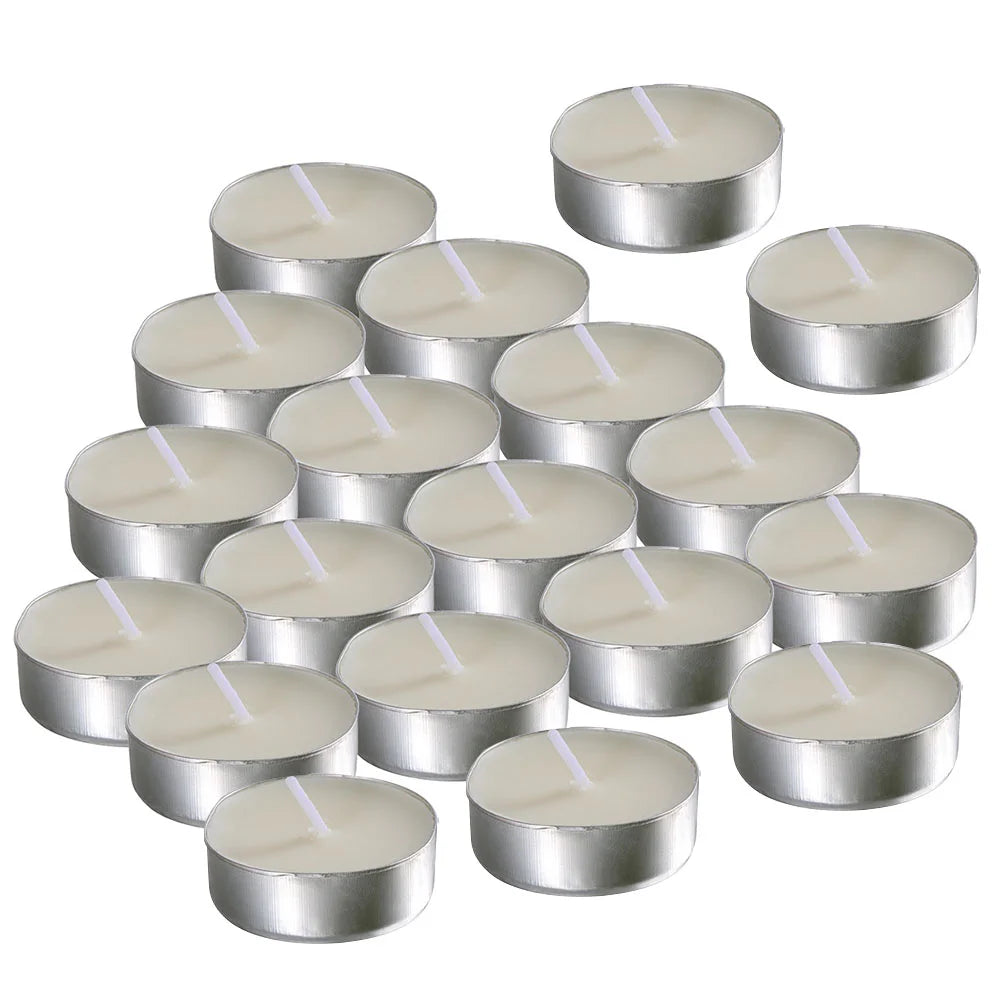 50 Pcs Tea Candles Round Scented Room Small Tealight for Wedding Lights Household Romantic White Multi-function Mini Travel