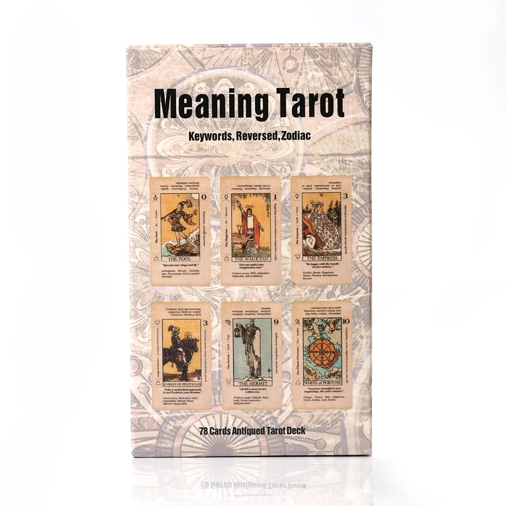 Meaning Tarot Card With Meaning On Them Beginner Tarot Keyword Antiqued Tarot Deck Learn Tarot 78 Cards