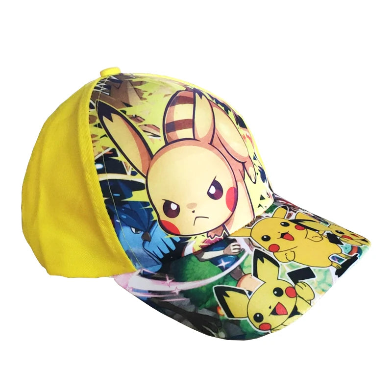 Anime Figure Pokemon Baseball Cap Pikachu Hat Adjustable Pokemon Cosplay Hip Hop Cartoon Hats Boy Girl Kids Birthday Gift