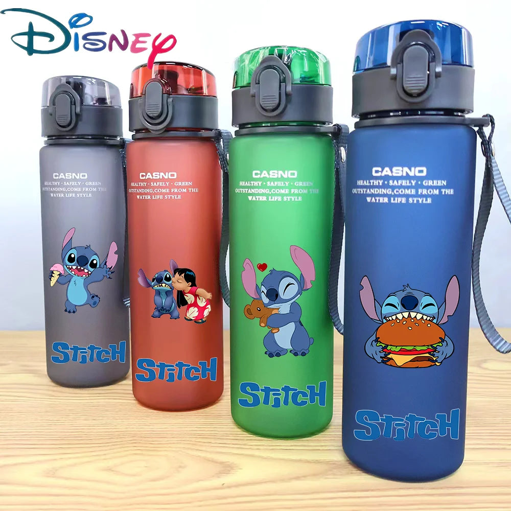 560ML Stitch Angel Cartoon Water Cup Portable Plastic Large Capacity Cartoon Figures Clear Cup Outdoor Sports Water Chil Cift