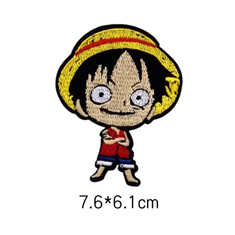 Classic Japanese anime characters One Piece Dragon Ball Patches for Clothing Cartoon Badges Embroidery Appliques Child Clothing