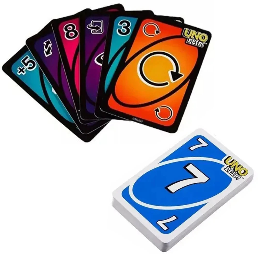 Mattel UNO FLIP! Games Family Funny Entertainment Board Game Fun Playing Cards Kids Toys Gift Box uno Card Game Kids Toys