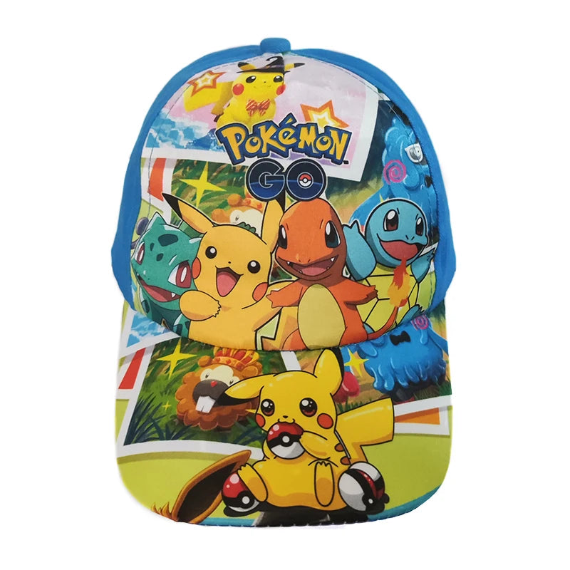 Anime Figure Pokemon Baseball Cap Pikachu Hat Adjustable Pokemon Cosplay Hip Hop Cartoon Hats Boy Girl Kids Birthday Gift