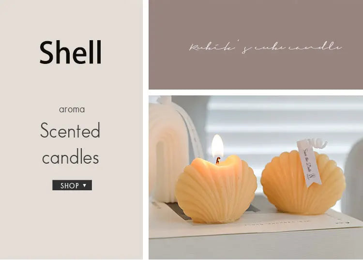 Shell Shape Scented Aromatic Candles Natural Soy Wax Candles Aesthetic Aromatherapy Candle Home Decoration Background Props