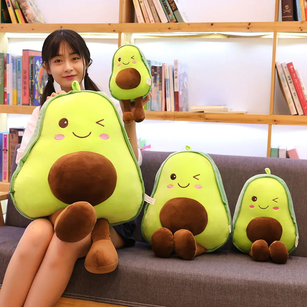 New Cute Avocado Plush Toy Doll Children's Sleeping Pillow Large Doll Holiday Gift Kawaii Creative Fruit Rag Doll Cushion