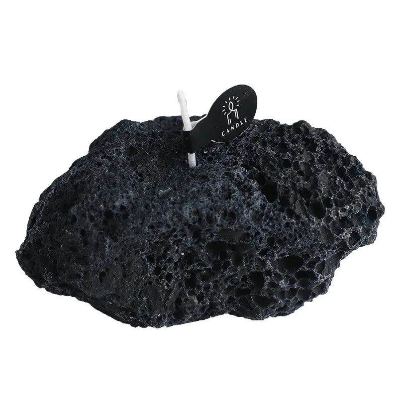 Creative Cool Simulation Meteorite Aroma Candle Modern Home Desktop Decorative Ornament Black Stone Aroma Candle Birthday Gifts