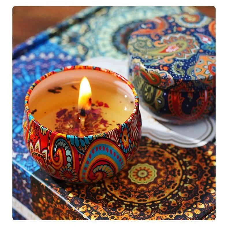 Ethnic Dried Flower Aromatherapy Candle Home Living Room Sleep Aid Bedroom Aromatherapy Candle Gift Box Wedding Companion Gift