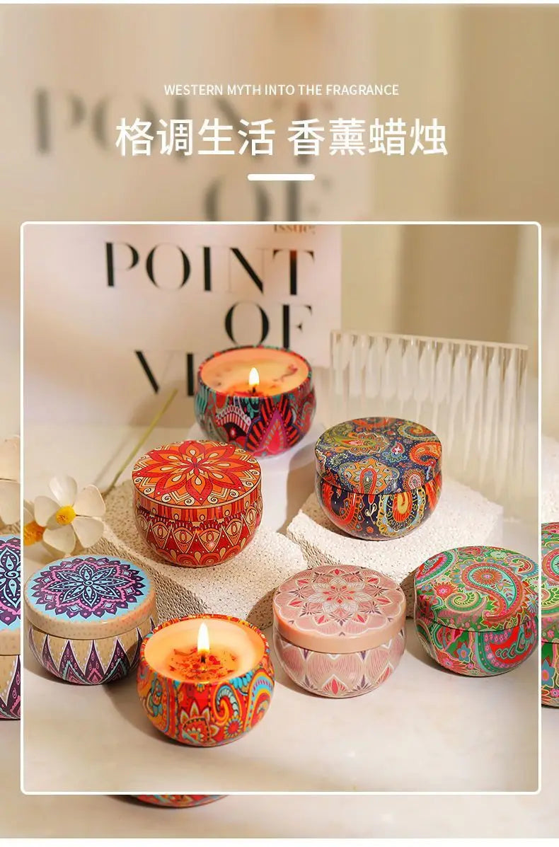 Ethnic Dried Flower Aromatherapy Candle Home Living Room Sleep Aid Bedroom Aromatherapy Candle Gift Box Wedding Companion Gift