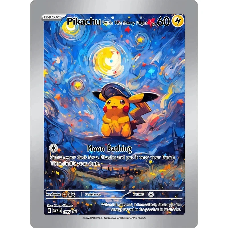 18pcs/Set Pokemon Van Gogh Museum Pikachu Collection Cards DIY Classic Single Game Anime Self Made Gift Toys