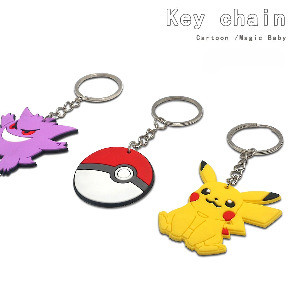 Adorable Pokémon Keychains: Featuring Pikachu, Squirtle, Bulbasaur & Charizard! Perfect for fans of the iconic cartoon creat