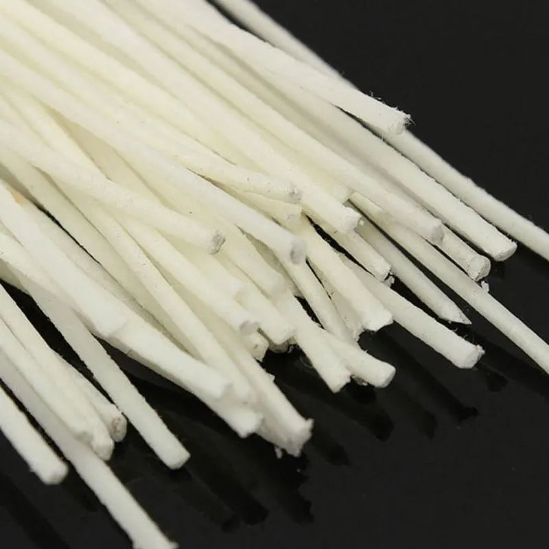 100 Piece Natural Candle Wick, Low Smoke 6" Pre-Waxed & 100% Natural Cotton Core Candle 15cm white