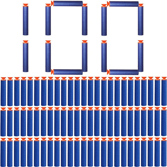 100PCS Blue Sucker Head Bullets 7.2cm for Nerf N-strike Elite Series Blasters Foam EVA Refill Darts Kids Toy Guns Accessories