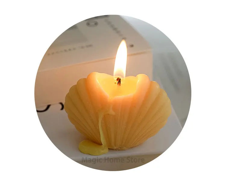 Shell Shape Scented Aromatic Candles Natural Soy Wax Candles Aesthetic Aromatherapy Candle Home Decoration Background Props