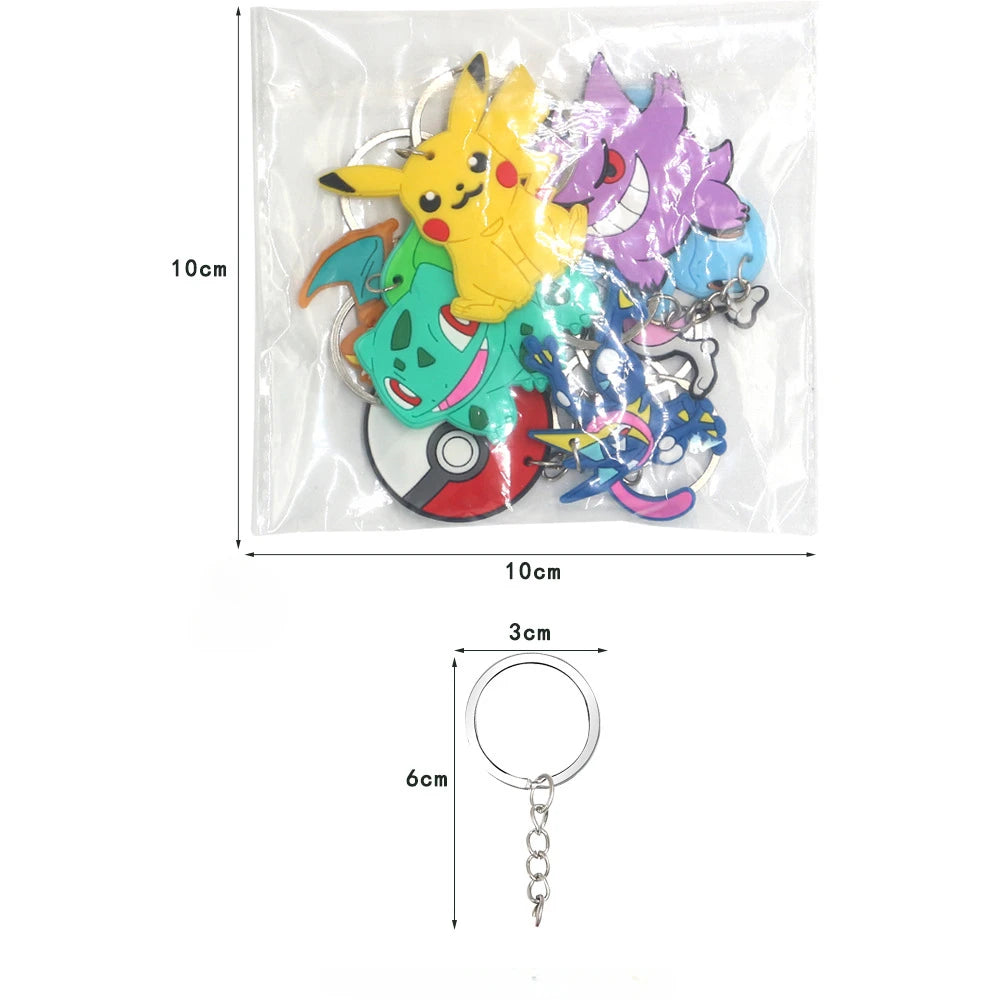 Adorable Pokémon Keychains: Featuring Pikachu, Squirtle, Bulbasaur & Charizard! Perfect for fans of the iconic cartoon creat