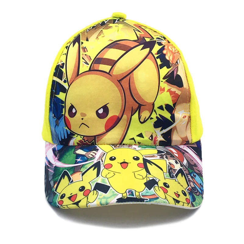 Anime Figure Pokemon Baseball Cap Pikachu Hat Adjustable Pokemon Cosplay Hip Hop Cartoon Hats Boy Girl Kids Birthday Gift