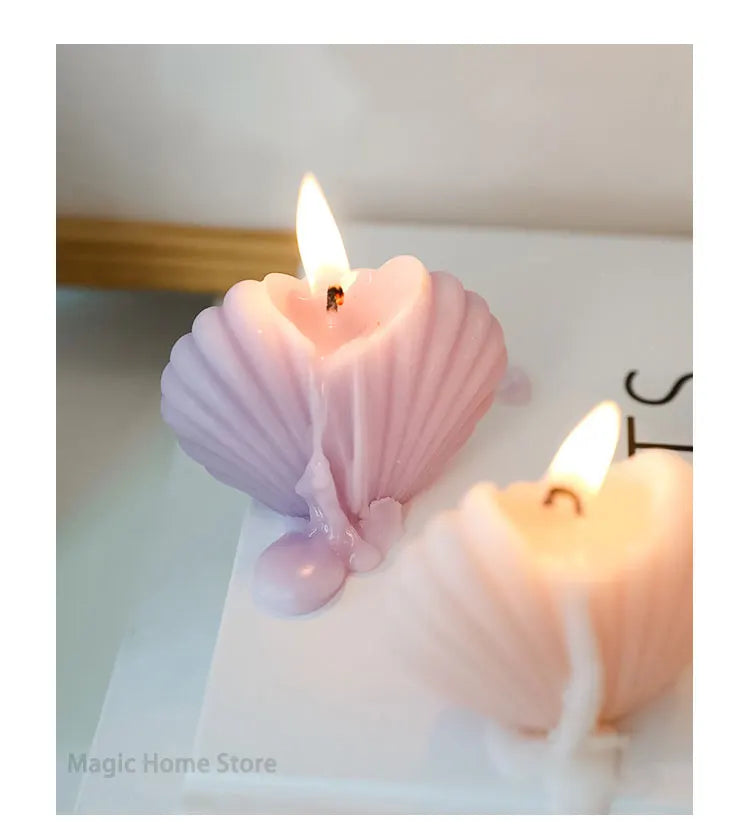 Shell Shape Scented Aromatic Candles Natural Soy Wax Candles Aesthetic Aromatherapy Candle Home Decoration Background Props