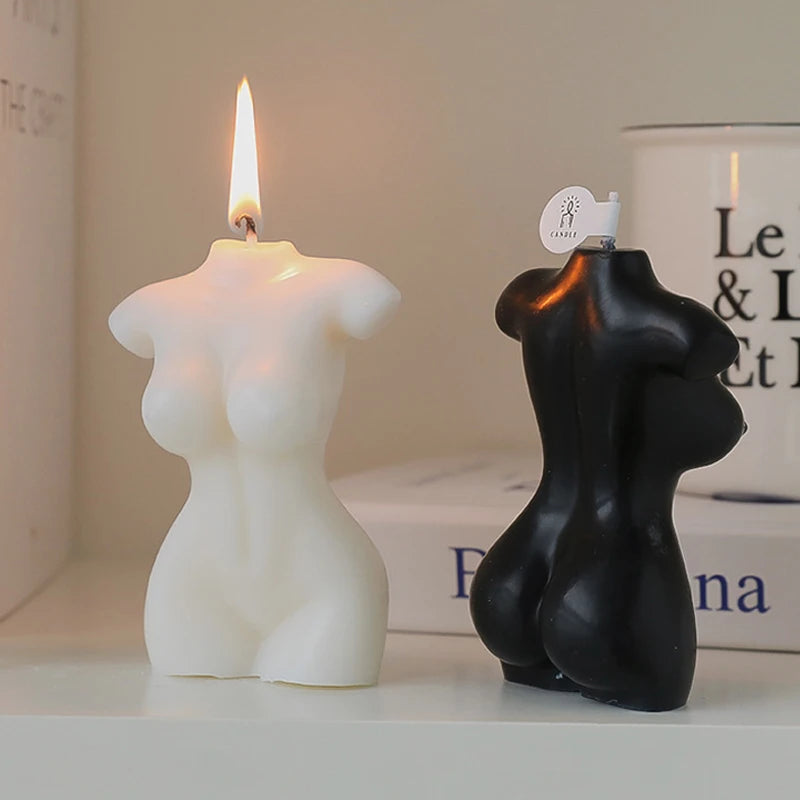 Sexy 3D Woman Body Shape Scented Candle Vivid Emulational Naked Torso Paraffin Statue Home Table Artistic aesthetic decoration