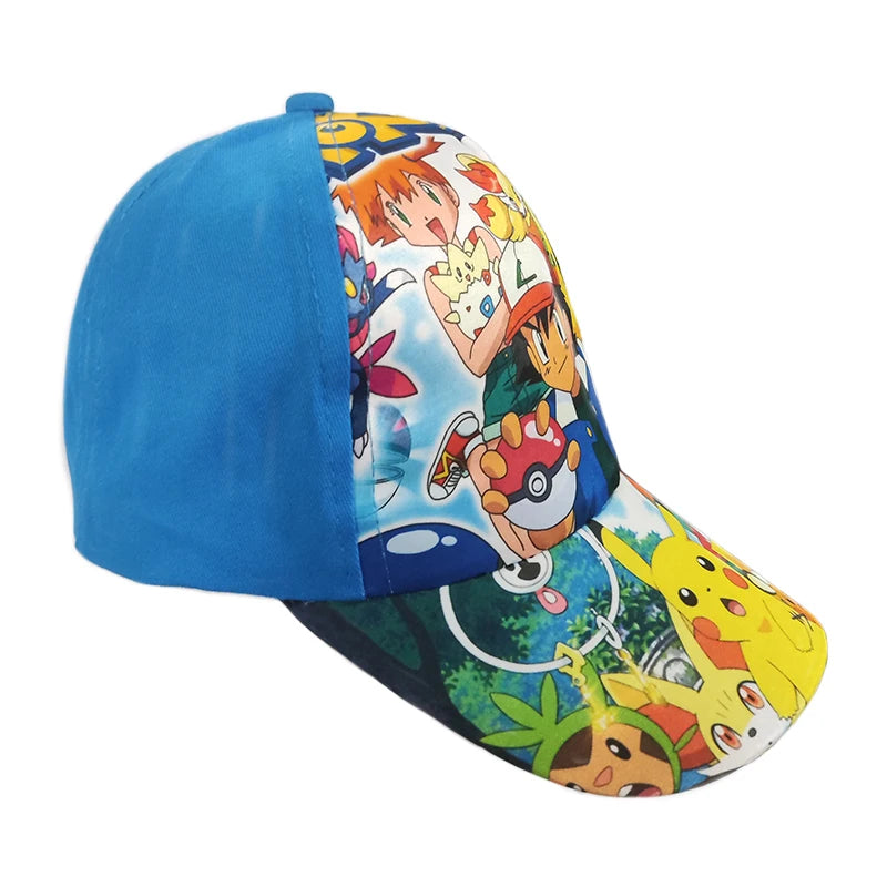 Anime Figure Pokemon Baseball Cap Pikachu Hat Adjustable Pokemon Cosplay Hip Hop Cartoon Hats Boy Girl Kids Birthday Gift