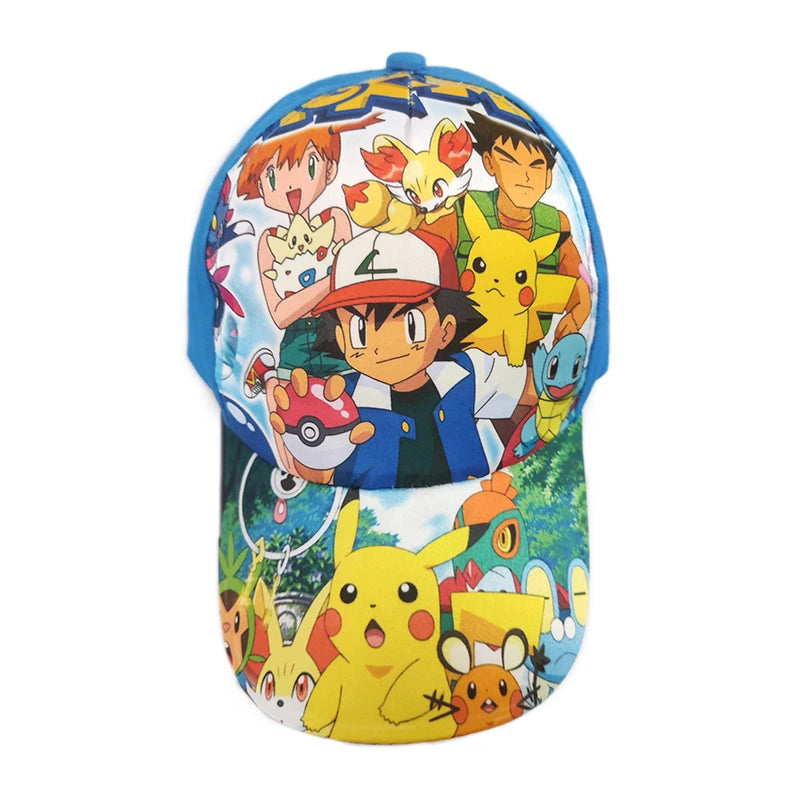 Anime Figure Pokemon Baseball Cap Pikachu Hat Adjustable Pokemon Cosplay Hip Hop Cartoon Hats Boy Girl Kids Birthday Gift