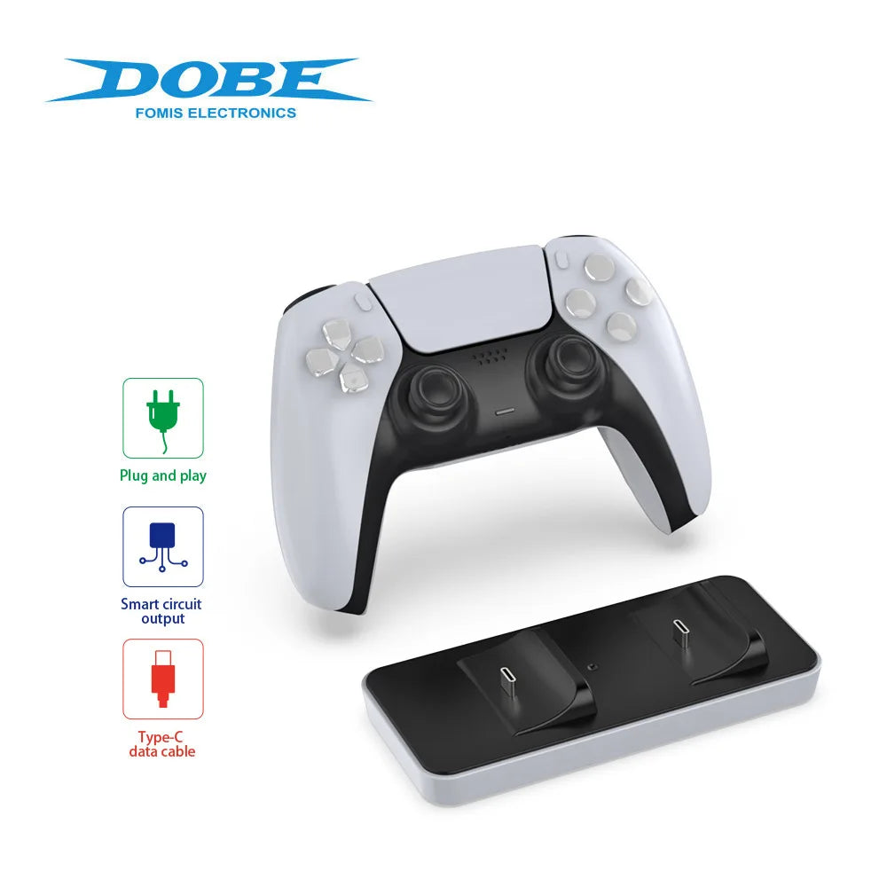 DOBE Wireless Charging Dock for PS5 Console Gamepad Controller  Gamepad Charger Dual Handle Charger Base Gaming Accessory