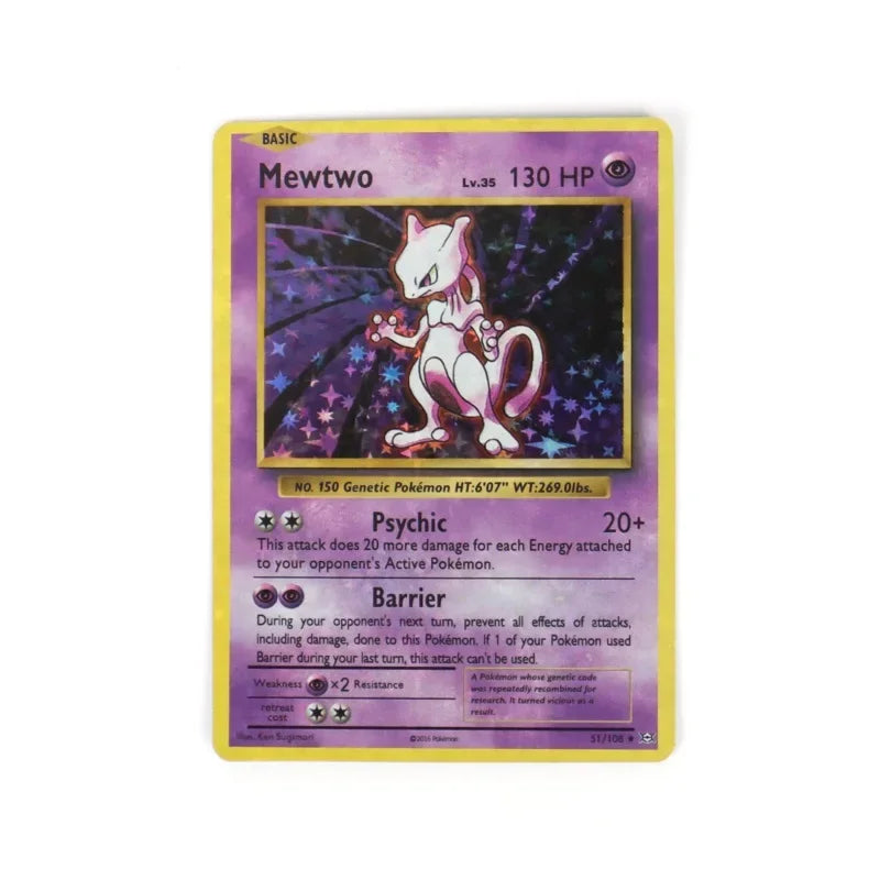 English Pokemon Card 1996 Year Shining Charizard Pikachu Mewtwo trade Card Kids Pokemon Toy