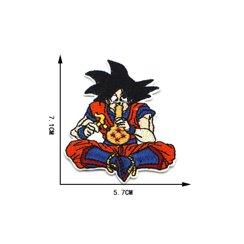 Classic Japanese anime characters One Piece Dragon Ball Patches for Clothing Cartoon Badges Embroidery Appliques Child Clothing