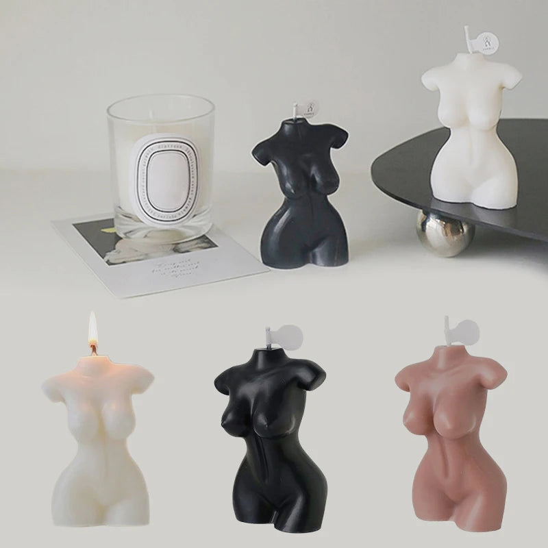 Sexy 3D Woman Body Shape Scented Candle Vivid Emulational Naked Torso Paraffin Statue Home Table Artistic aesthetic decoration