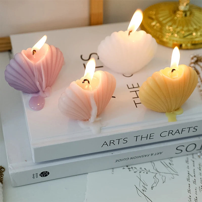 Shell Shape Scented Aromatic Candles Natural Soy Wax Candles Aesthetic Aromatherapy Candle Home Decoration Background Props