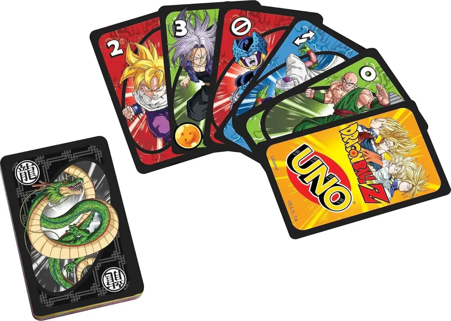 New 2024 UNO Dragon Ball Z Card Game for Family Night Featuring Tv Show Themed Graphics and a Special Rule for 2-10 Players