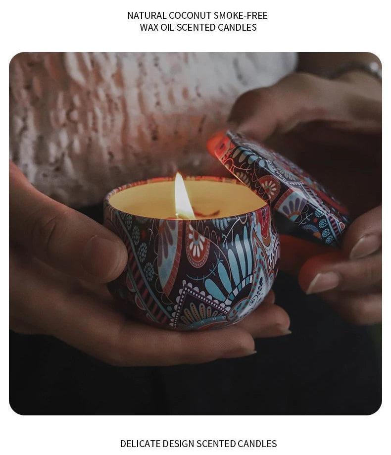 Ethnic Dried Flower Aromatherapy Candle Home Living Room Sleep Aid Bedroom Aromatherapy Candle Gift Box Wedding Companion Gift