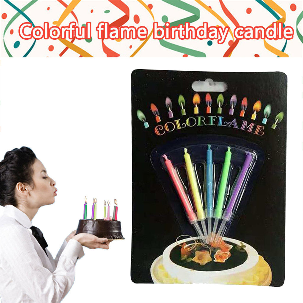 New Creative Happy Birthday Candle 5pcs Party Festival Colorful Flames Colored Flame Cake Candle Birthday Party Kids Diy свечи