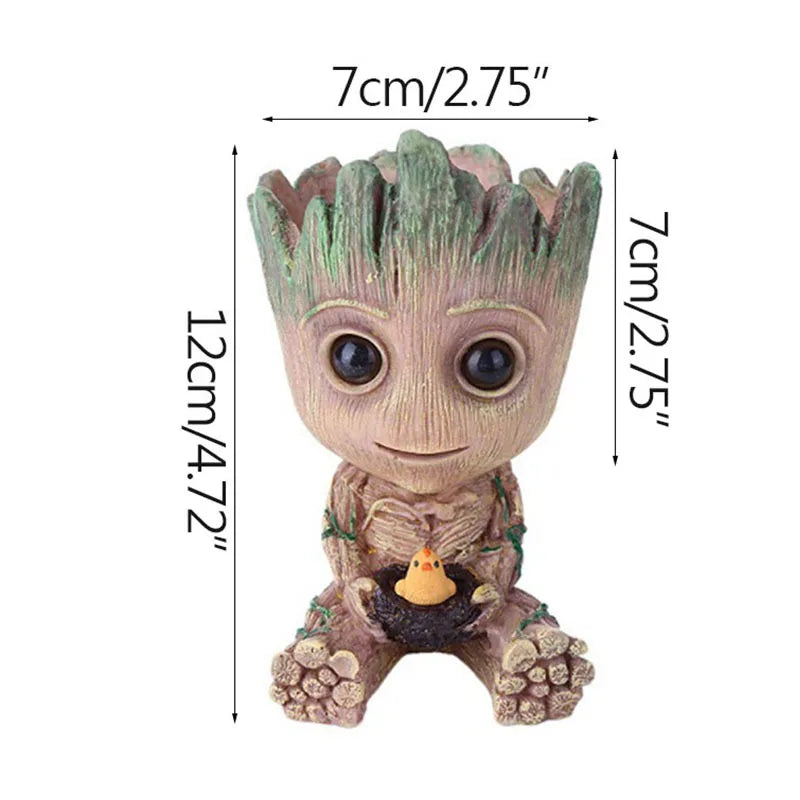 Fashion Decoration Personality Anime Character Groot Flower Ornament Baby Tree Man Figurine Office Desk Decor Miniature Model