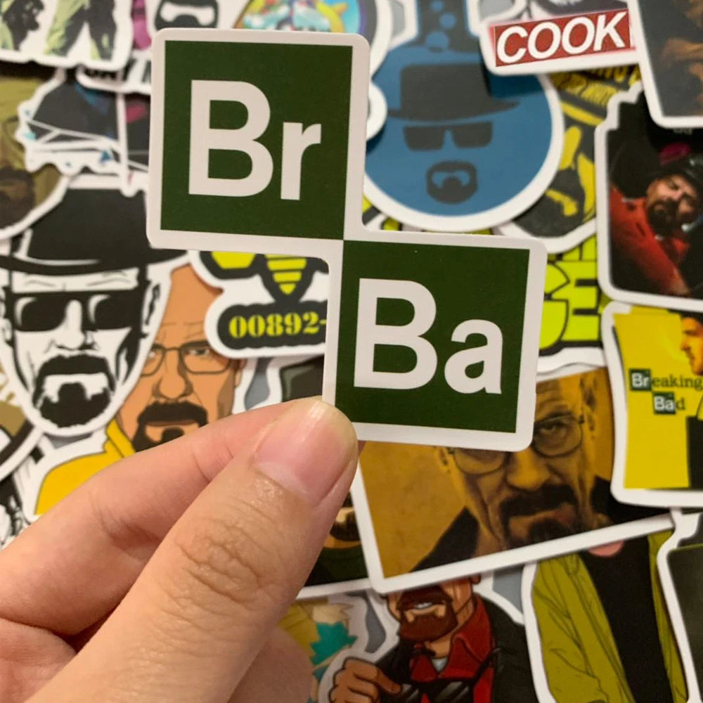 10/30/50pcs Breaking Bad TV Show Stickers PVC Waterproof Toy Graffiti  Kid Stickers Skateboard Guitar Suitcase Luggage Car Decal