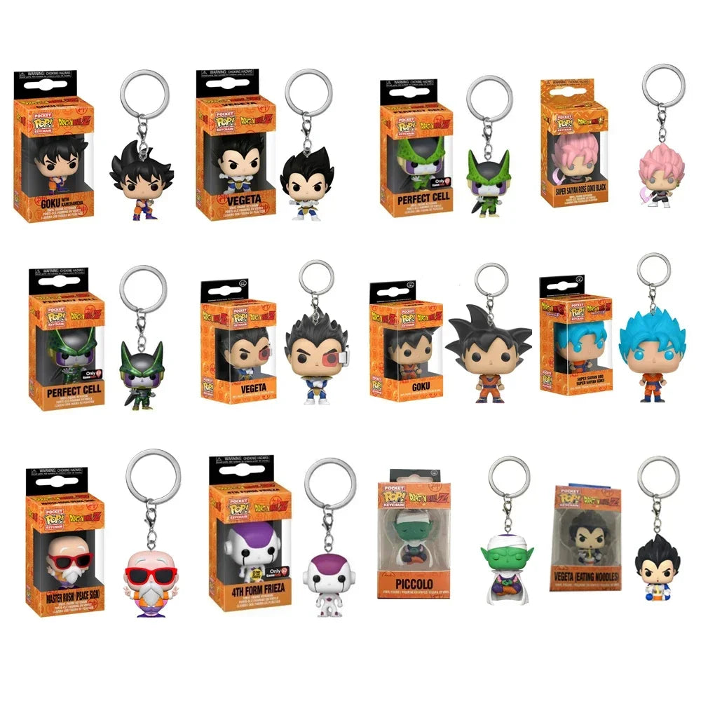 Funko pop Keychain Dragon Ball Z GOKU VEGETA PICCOLO PERFECT CELL GOHAN Vinyl Action Figures Toys